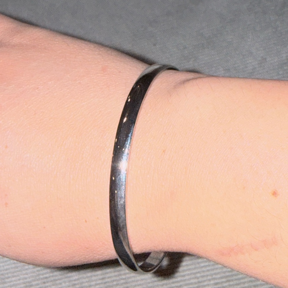 Sleek Silver Bangle Bracelet